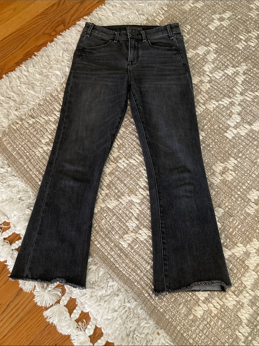 Abercrombie & Fitch Black Faded Flare Jeans
